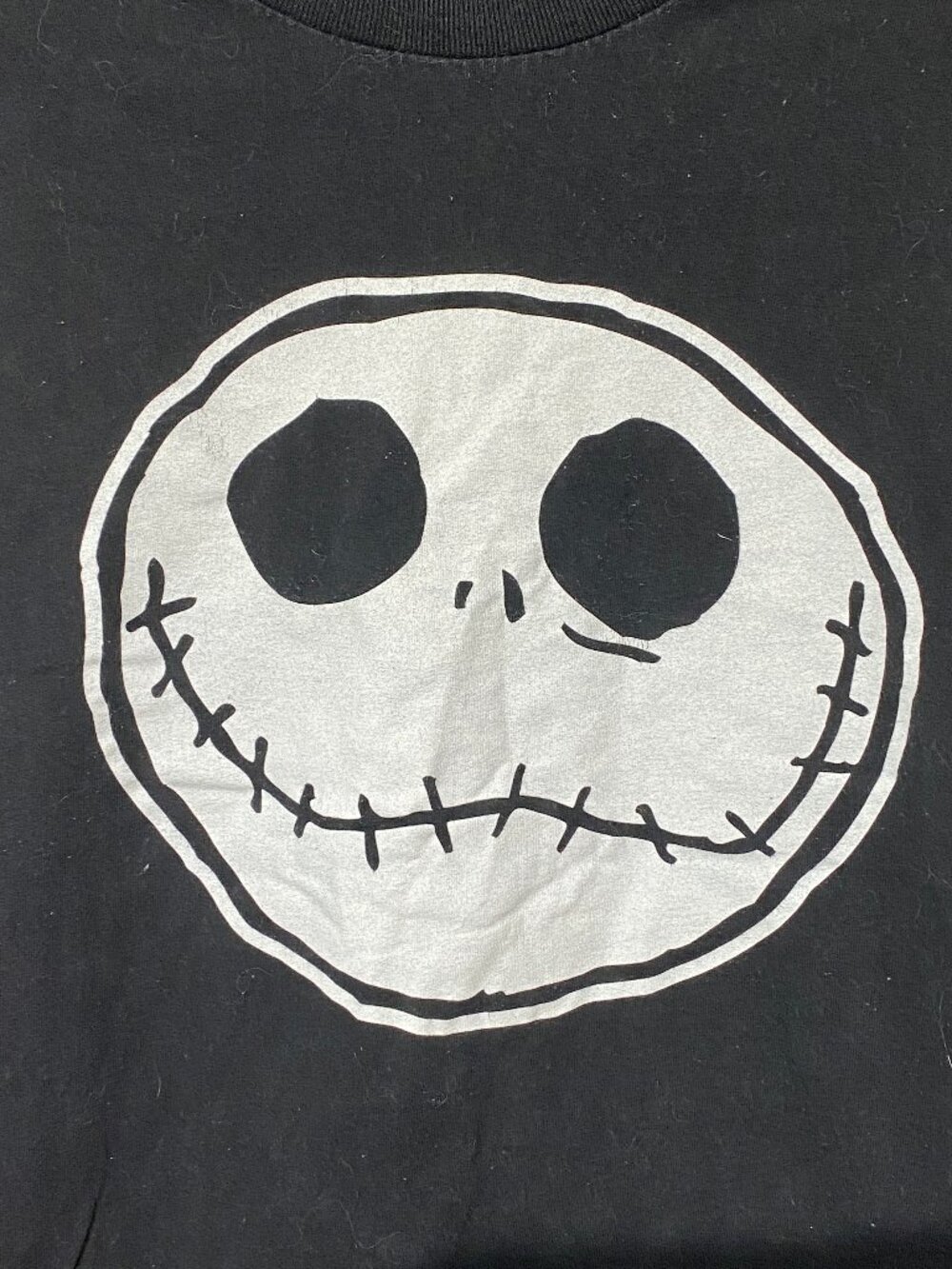 Nightmare Before Christmas Jack Skellington Face Black T Shirt Size L